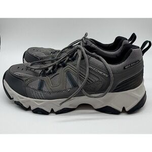 Skechers Shoes Men's Sz 11 Gray Black Crossbar Trail Relaxed Fit Athletic